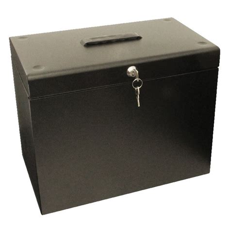 black metal lock boxes|lockable steel storage boxes.